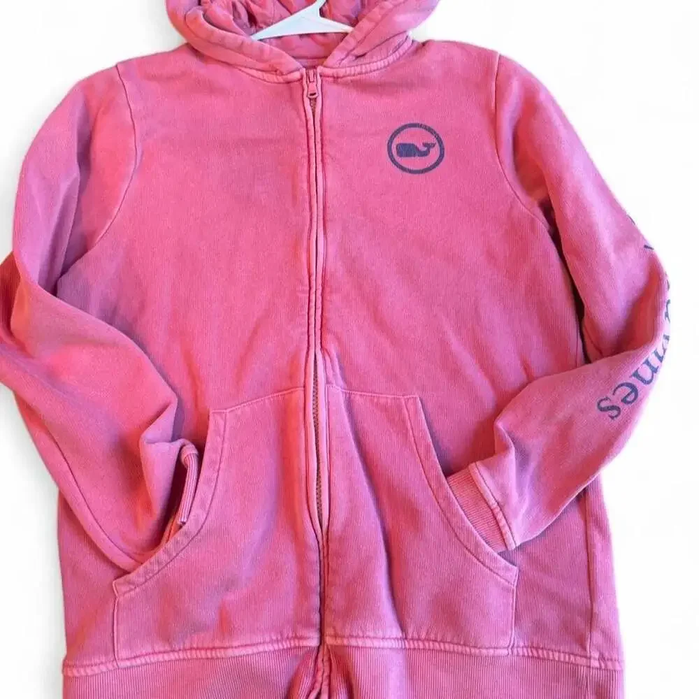 Vineyard Vines Flag Logo Zip-Up Hoodie Pink